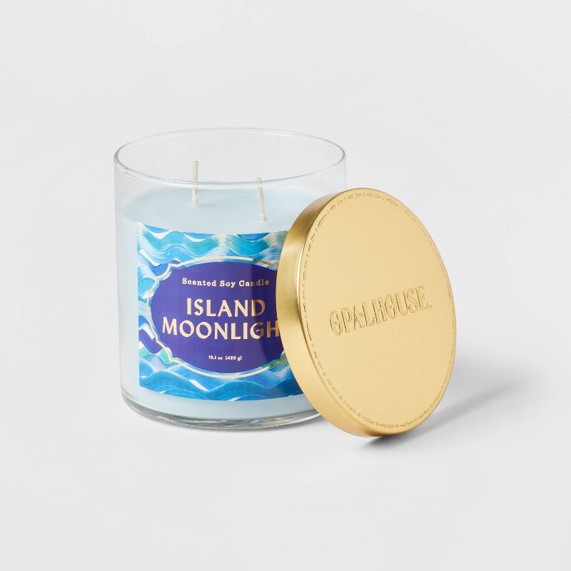 Clear Glass Island Moonlight Lidded Jar Candle Pale Blue - Opalhouse™, 3 of 6