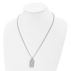 Black Bow Jewelry Stainless Steel & CZ Small Star of David Dog Tag Necklace, 22 Inch - 3 of 4