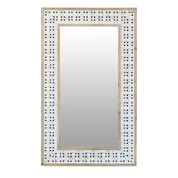 VIP Wood 41.25 in. White Mirror with 4-Hole Pattern Frame