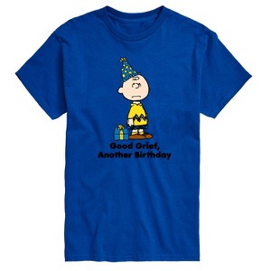 Men's - Peanuts - Charlie Brown Good Grief Another Birthday Short Sleeve Graphic T-Shirt - 1 of 4