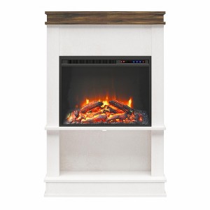 Ameriwood Home Mateo Electric Fireplace with Mantel and Open Shelf - 1 of 4