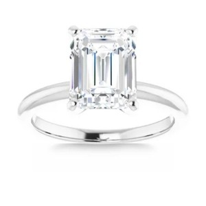 Pompeii3 2.97Ct Platinum Certified Lab Created Emerald Cut Diamond Engagement Ring - Size 6.5 - 1 of 4