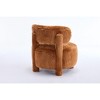 CAVINAS Armless Accent Chair Teddy Fabric Reading Chair Comfy Living Room Chairs with Curved Backrest, Wooden Legs for Living Room, Bedroom - 4 of 4
