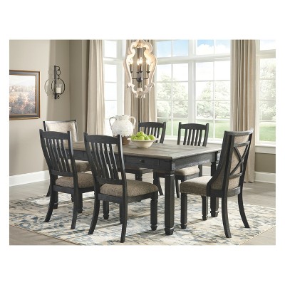 Tyler Creek Black Upholstered Wood Side Chair with Slat Back