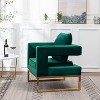 Roundhill Furniture Lenola Contemporary Upholstered Accent Arm Chair, Green - 3 of 4