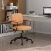 Costway PU Leather Office Chair Adjustable Swivel Leisure Desk Chair w/ Armrest - image 4 of 4