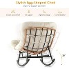 2PCS Papasan Rocking Chair with Footrest, Oversized PE Rattan Lounge Chair with Removable Cushion, for Patio & Living Room - 4 of 4