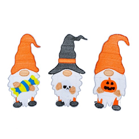 30" Halloween Gnome Trio with LED Light Strips - image 1 of 3