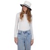 Tahari Women's Color Block Straw Bucket Hat with Fringe - Bucket Hat For Women - 3 of 4