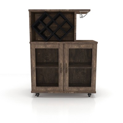 Morse Farmhouse Mobile Wine Cabinet Reclaimed Oak - HOMES: Inside + Out