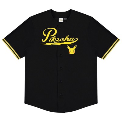 Mens Pokemon Pikachu Baseball Jersey - Mens Pikachu Charizard Pokeball Mesh Button Down Baseball Jersey - Pokemon Fashion Shirt