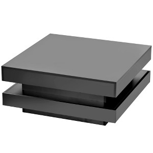 NicBex 31.5 Inch High Gloss Square Coffee Table with LED Lights,Center Table for Living Room,Bedroom - 1 of 4