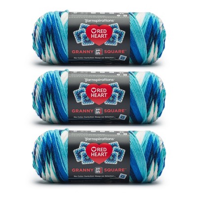 Red Heart All in One Granny Square Yarn 24 Pack-Soft  White - Frigid