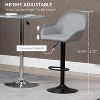 Grey PU leather adjustable bar stools set of 2, swivel bar stool with footrest and backrest - 4 of 4