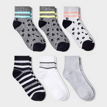 Girls' 6pk 'Leopard' Super Soft Ankle Socks - art class™