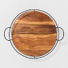 Wood and Metal Tray - Hearth & Hand™ with Magnolia: Farmhouse Style, Iron Handles, Decor Platter - 2 of 3