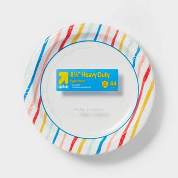 Disposable Paper Plates 8.5" - Rainbow Stripes - 44ct - up & up™