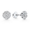 Pompeii3 1Ct Diamond Cluster Pave Studs Screwback Earrings 14k Gold Lab Created - 2 of 4