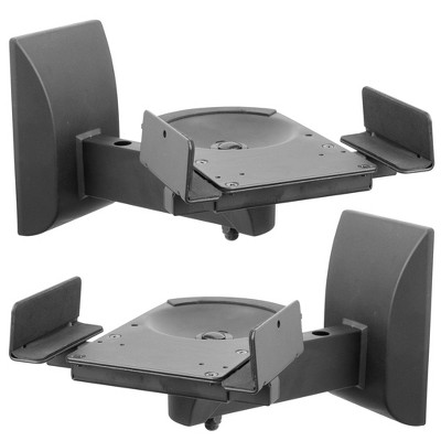 Mount-It! Speaker Wall Mounts, Pair of Universal Side Clamping Bookshelf Speaker Mounting Brackets, Large or Small Speakers, 2 Mounts, 55 Lbs Capacity