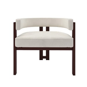Ridstar 2 Set Modern Upholstered Armchair with Open Backrest For Living Room, Bedroom & Dining Room-Beige - 1 of 4
