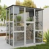 Large Outdoor Wooden Cat House with Metal Mesh, 6 Platforms and 2 Resting Boxes, Cat Enclosure for Patio or Backyard – The Pop Home - 3 of 4