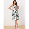 Allegra K Women's Chiffon V Neck Contrast Panel Work Jacket Dress Suit Set 2 Pcs - 2 of 4