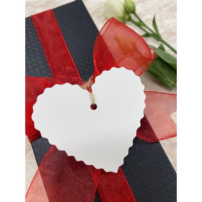 Wrapables 50 Gift Tags with Free Cut Strings - White Heart