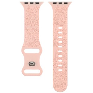 HTUTWOO Halloween Apple Watch Band, Skull Engraved Design Silicone Strap 38/40/41/42/44/45/49mm, for iWatch Series 10 9 8 7 6 5 4 3 2 1 SE - 1 of 4