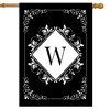 Briarwood Lane Everyday Double Sided House Flag 40x28 For Outdoor Black and White Monogram W House Flag - 2 of 4