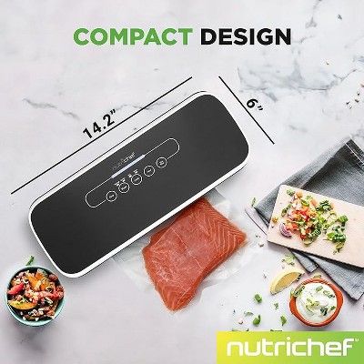 Black Automatic Food Vacuum Sealer with Reusable Bags