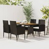 vidaXL Patio Sofa Sectional Sofa Couch Loveseat with Cushions Poly Rattan - Black and Cream 4 Piece - 2 of 4