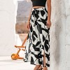 Women's Black Palm Split Hem Beach Cover-Up Pants - Cupshe - 2 of 4