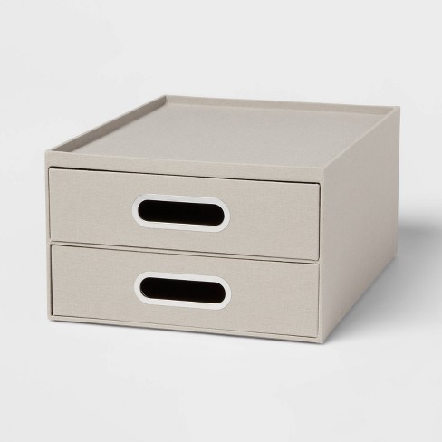 Canvas Desk Storage Box Set Of 2 Gray - Brightroom™ : Target