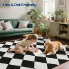 Coucheta Washable Checkered Area Rug, Non-Slip & Stain Resistant, Modern Geometric Plaid Carpet for Bedroom, Living Room, Hallway, Dining & Nursery - 4 of 4