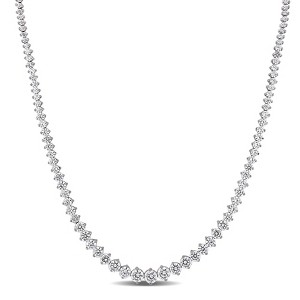 EVERLY JEWELRY | Sterling Silver 25 CT TGW Cubic Zirconia Graduated Tennis Necklace, 18-inch - 1 of 4