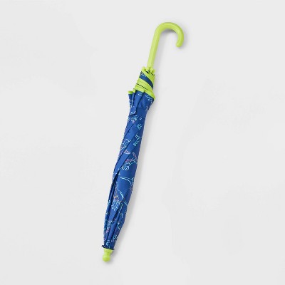 Boys' Dinosaur Print Stick Umbrella - Cat & JackiNavy Blue: Animal Pattern, Plastic Handle, 24" Length, 29" Span - image 2