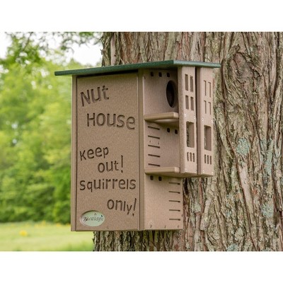 Green and Tan Recycled Poly Lumber Squirrel House with Predator Guard