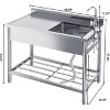 Stainless Steel Utility Sink - Freestanding Commercial Sink with Faucet for Garage/Laundry/Shop - 2 of 4