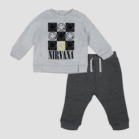 Baby Boys Nirvana 2pc Fleece Top Bottom Set Gray Target