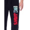 Jaws Mens' Classic Film Movie Title Logo Distressed Sleep Pajama Pants Black - 2 of 4