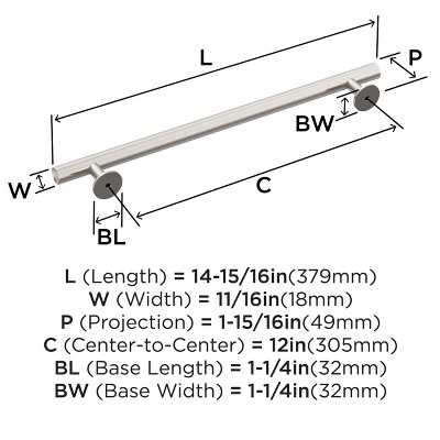 Brushed Nickel Modern Appliance Pull with Mounting Hardware