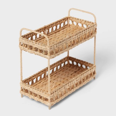 Natural Woven Tiered Tray Organizer - Threshold™