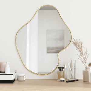 Aghana Digitals Gold Minimalist Wall Mirror - 23.6x19.7in Synthetic Glass & PVC, Elegant Glazed - 1 of 4