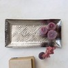 Decorative Aluminum Tray with Geometric Design, Antique Silver Finish - 4 of 4