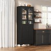 71 Inch Tall Storage Cabinet, Kitchen Pantry 5 Tier Bathroom Cabinet with 4 Doors Adjustable Shelves for Kitchen, Dining Room, Bathroom - 4 of 4