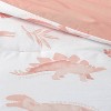 Toddler Pink Dinosaur Kids' Comforter - Pillowfort™: Cotton, Lightweight, Machine Washable, OEKO-TEX Certified, 58"x42" - image 3 of 3