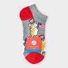 Women's Patriotic Corgis Low Cut Socks - Charcoal Heather 4-10: Recycled Polyester Knit, Banded Cuff, Animal Pattern - 2 of 3