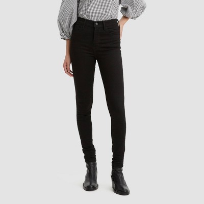 levis high waisted black skinny jeans