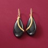 Ross-Simons Pear-Shaped Black Onyx Drop Earrings in 14kt Yellow Gold - 3 of 4
