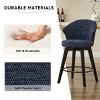 25"Counter Height Swivel Bar Stools Set of 2,Adjustable Stools with Wood Legs & Chenille Upholstered for Kitchen Island,Dining Room-Tanpinhause - 3 of 4